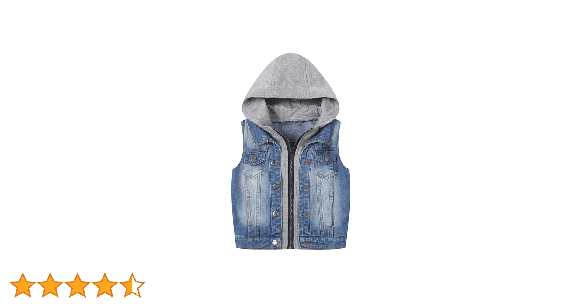 Mallimoda Boys Sleeveless Denim Jacket Girls Jean Vest Hoodies